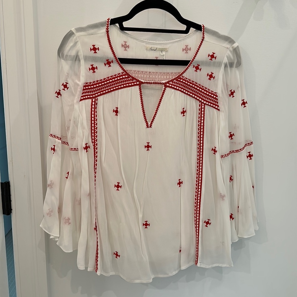 Anthropologie white chiffon top